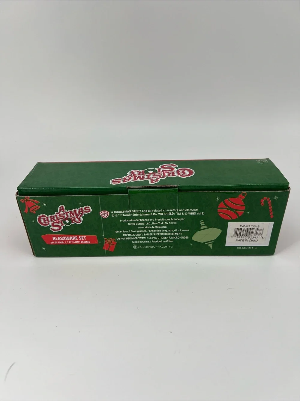 A Christmas Story Shot Glass Set 4 Glasses 1.5 oz Silver Buffalo NIB